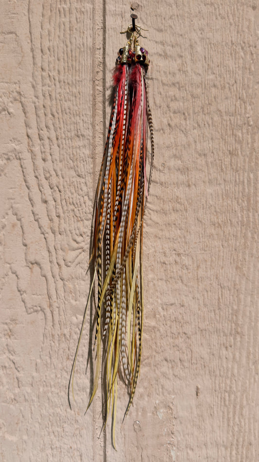 Feather Earrings - Fire Sign