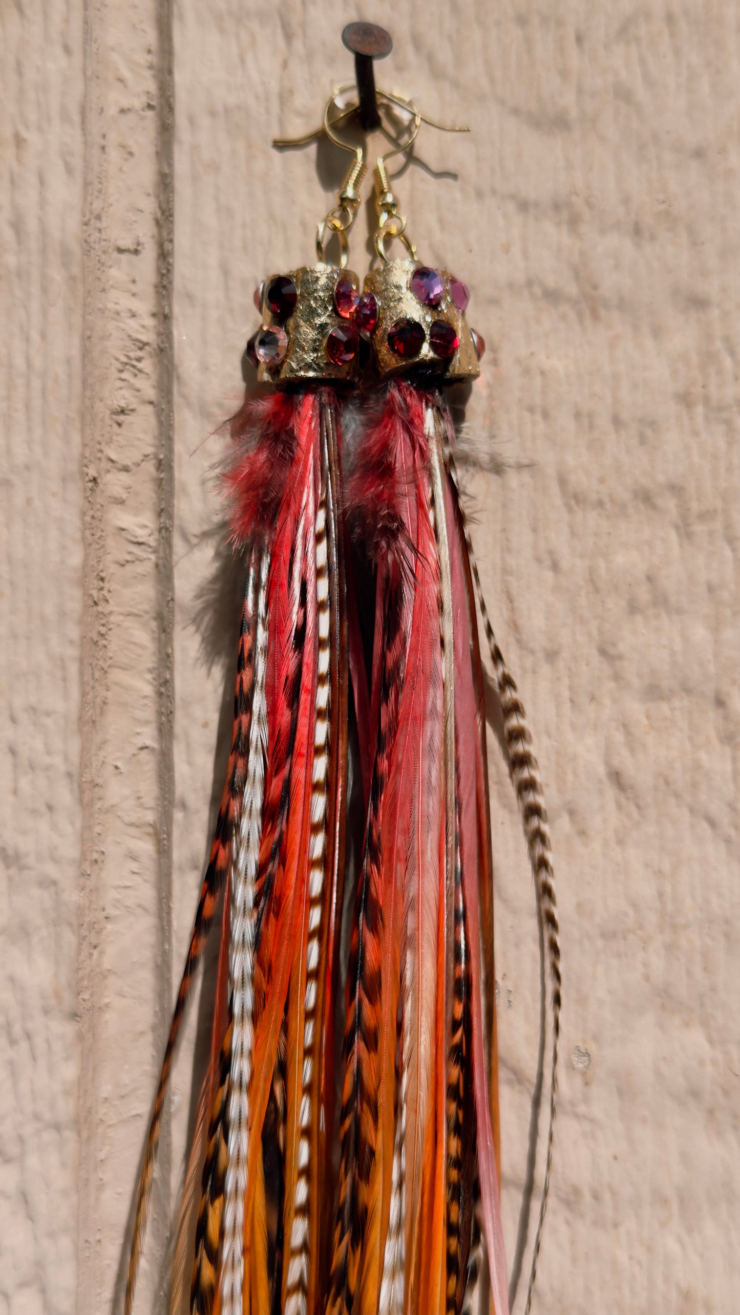 Feather Earrings - Fire Sign