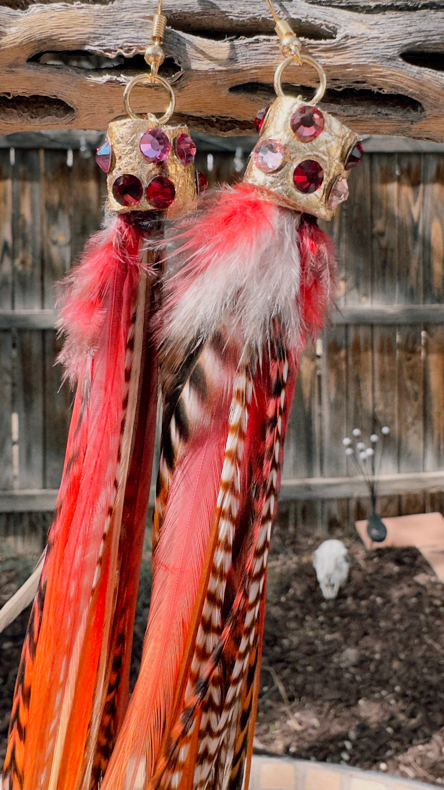 Feather Earrings - Fire Sign