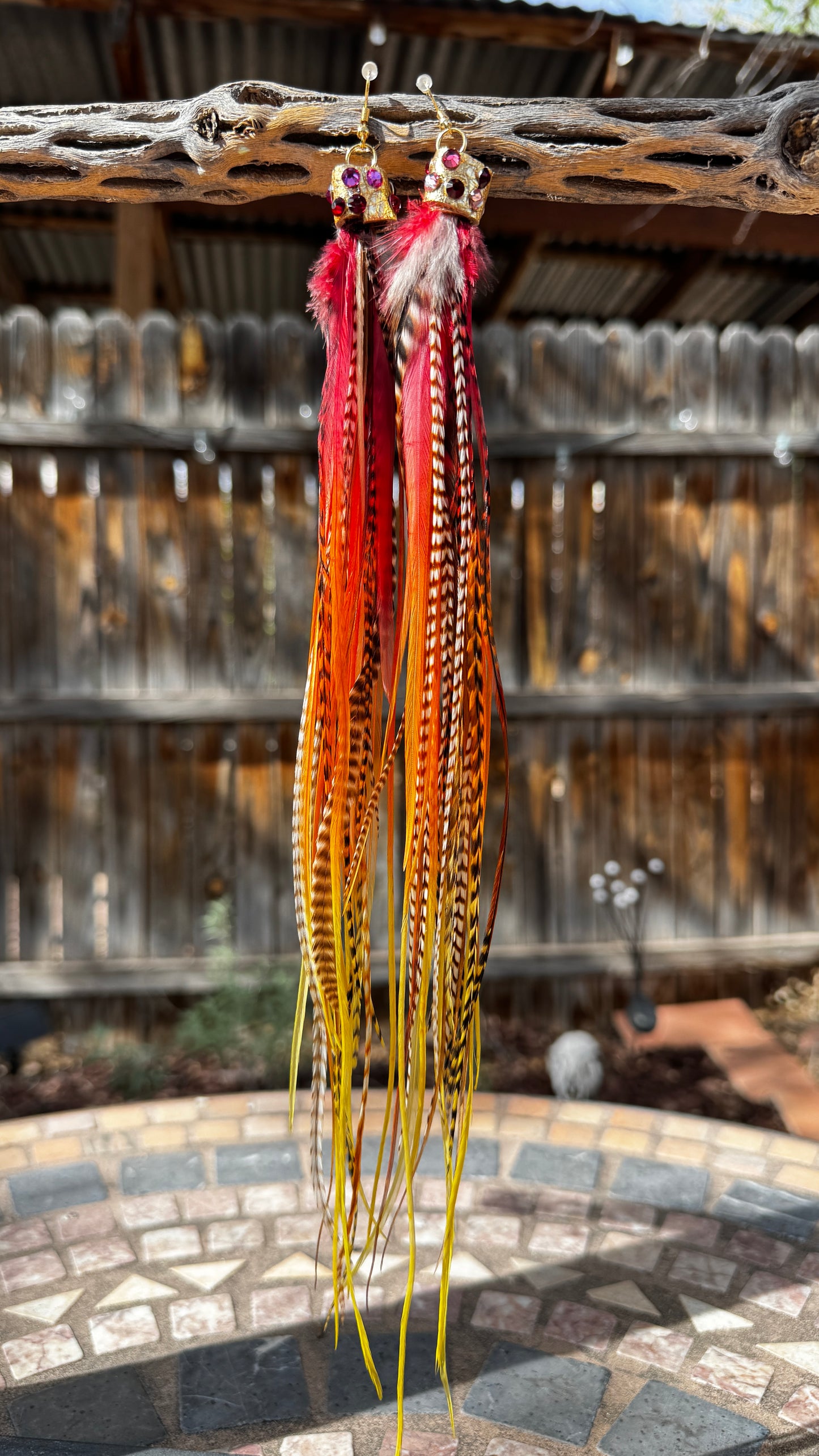 Feather Earrings - Fire Sign