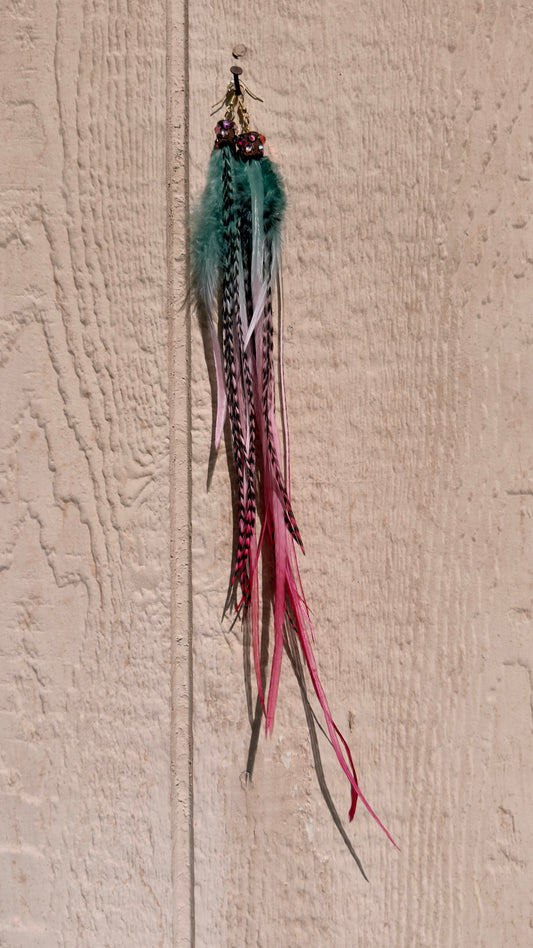 Feather Earrings - Pastel Watermelon
