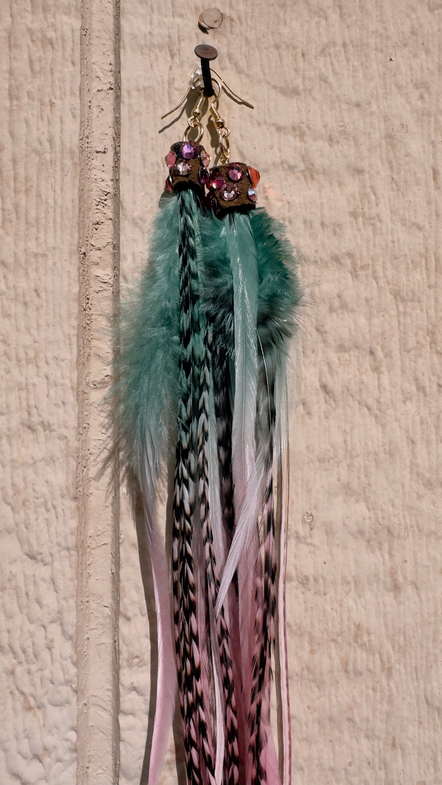 Feather Earrings - Pastel Watermelon