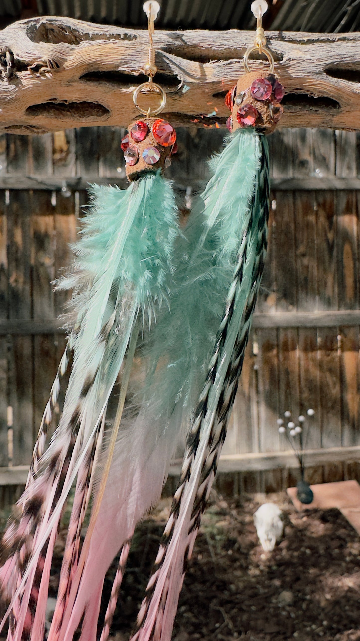 Feather Earrings - Pastel Watermelon